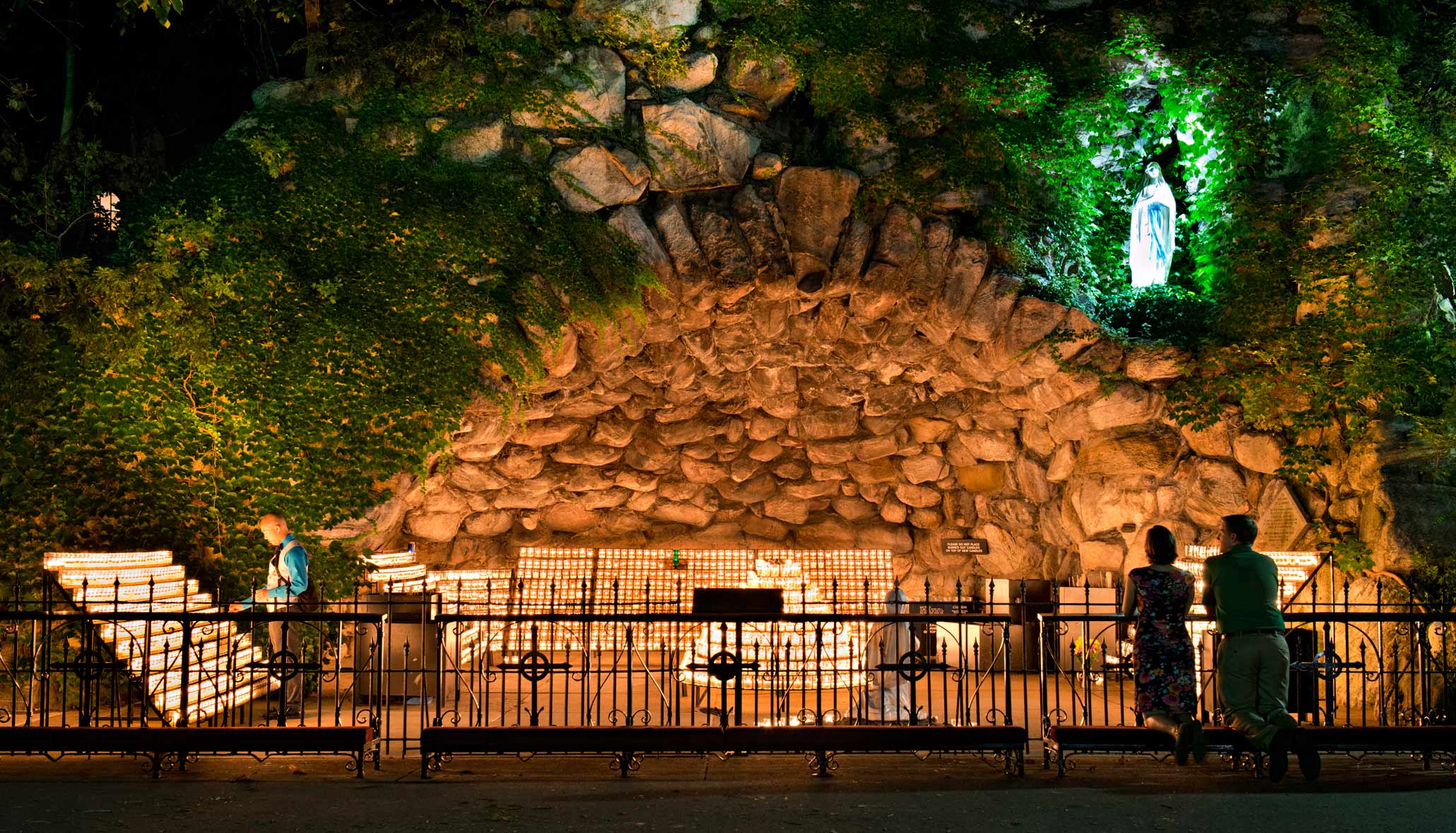 July 12, 2013; Grotto pano. Photo by Barbara Johnston/University of Notre Dame