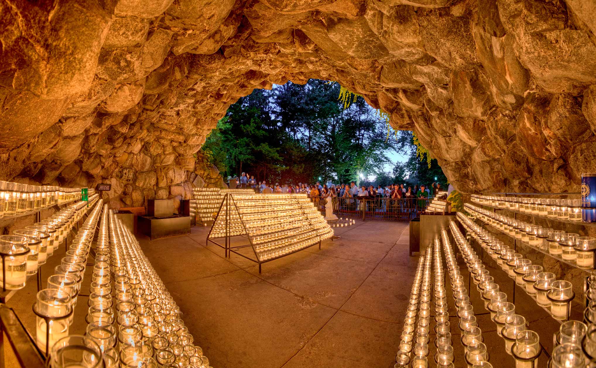 July 12, 2013; Grotto pano. Photo by Barbara Johnston/University of Notre Dame