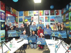 Members of the MSPL at Wine and Canvas for a fun holiday party!