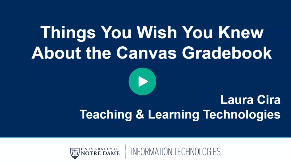 click here to play session video for Things You Wish You Knew About the Canvas Gradebook.