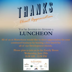 Matterhorn Client Appreciation Lunch