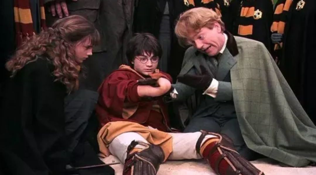 Harry Potter watching his boneless arm bend backwards