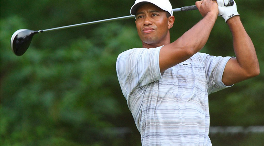 This is an image of Tiger Woods taking a golf swing