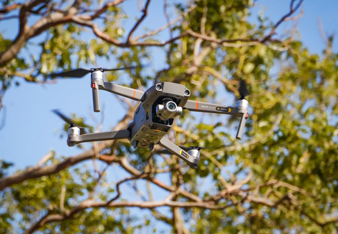 Drone in flight. 