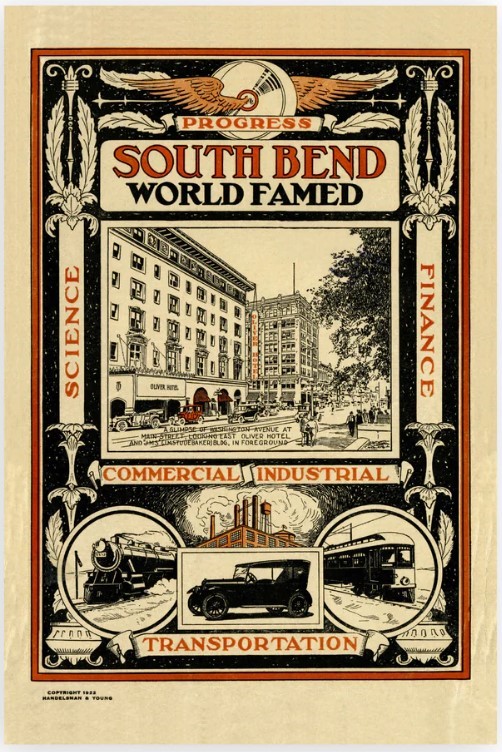 The cover of a 1922 booklet produced by the city of South Bend in anticipation of the city’s centennial

