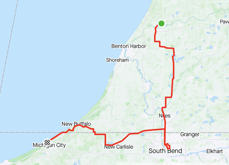Route for day 1 of the ESTEEM cycle