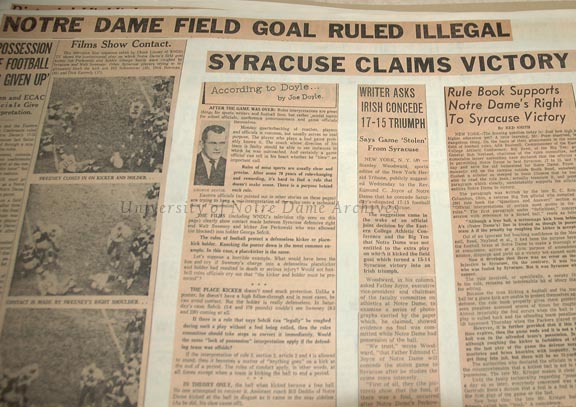 Notre Dame vs. Syracuse, 11/18/1961