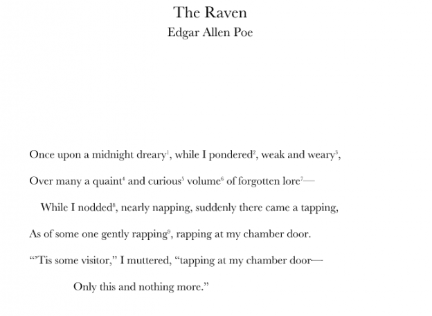 The raven a lesson in punctuation robinson shakespeare company