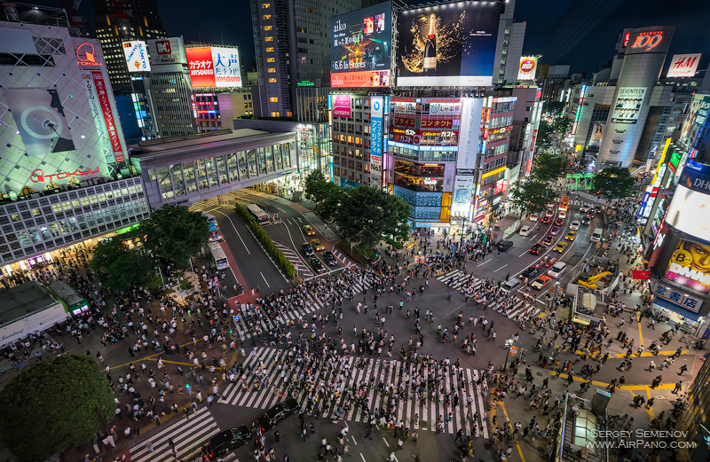 Shibuya Crossing, where approx. 2 million people walk through everyday. Imagine how many different regions, domestic and international, are represented in this picture.